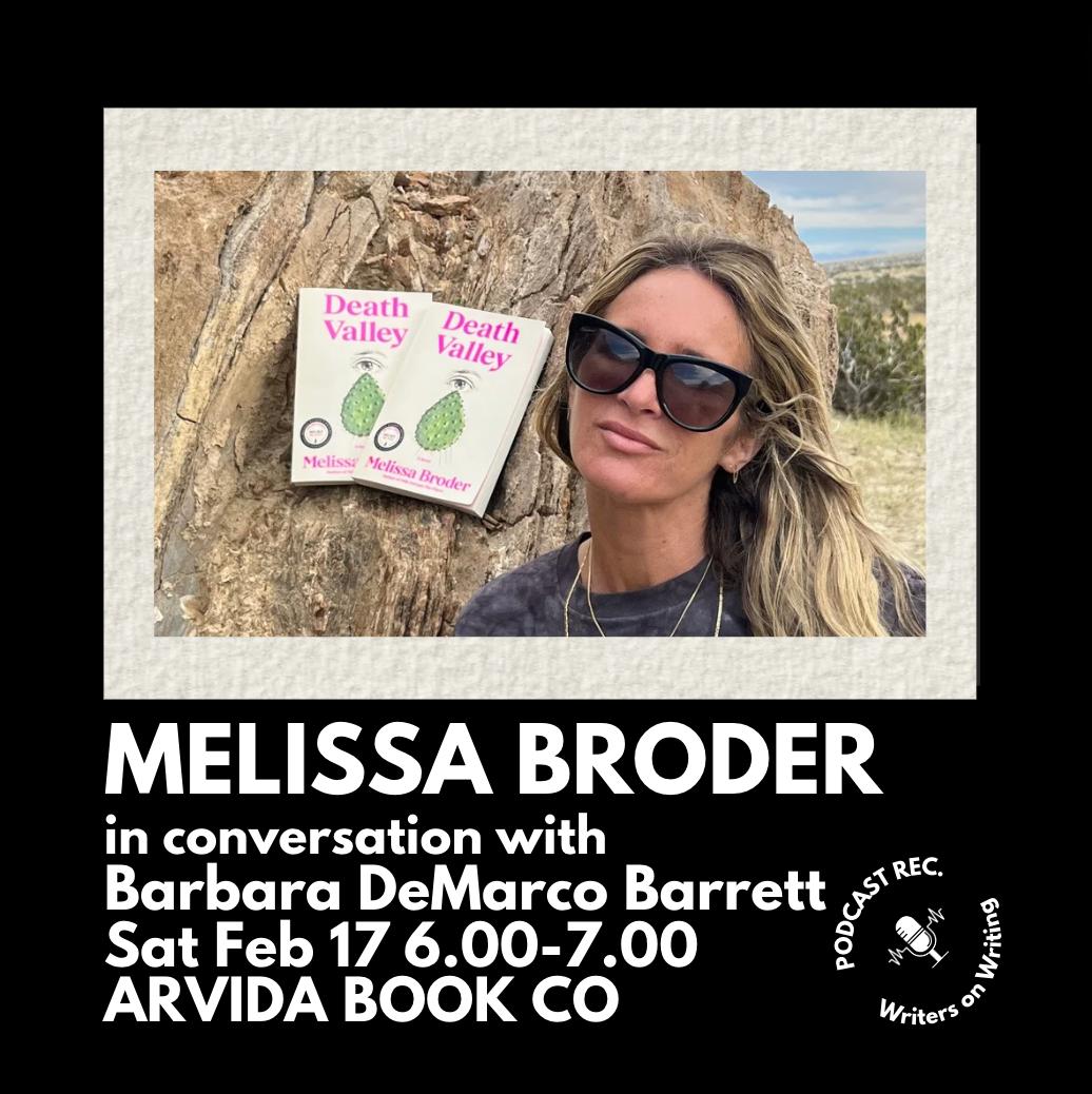 Author Event: Melissa Broder in Conversation with Barbara DeMarco Barrett (Writers on Writing podcast) General Seating RSVP