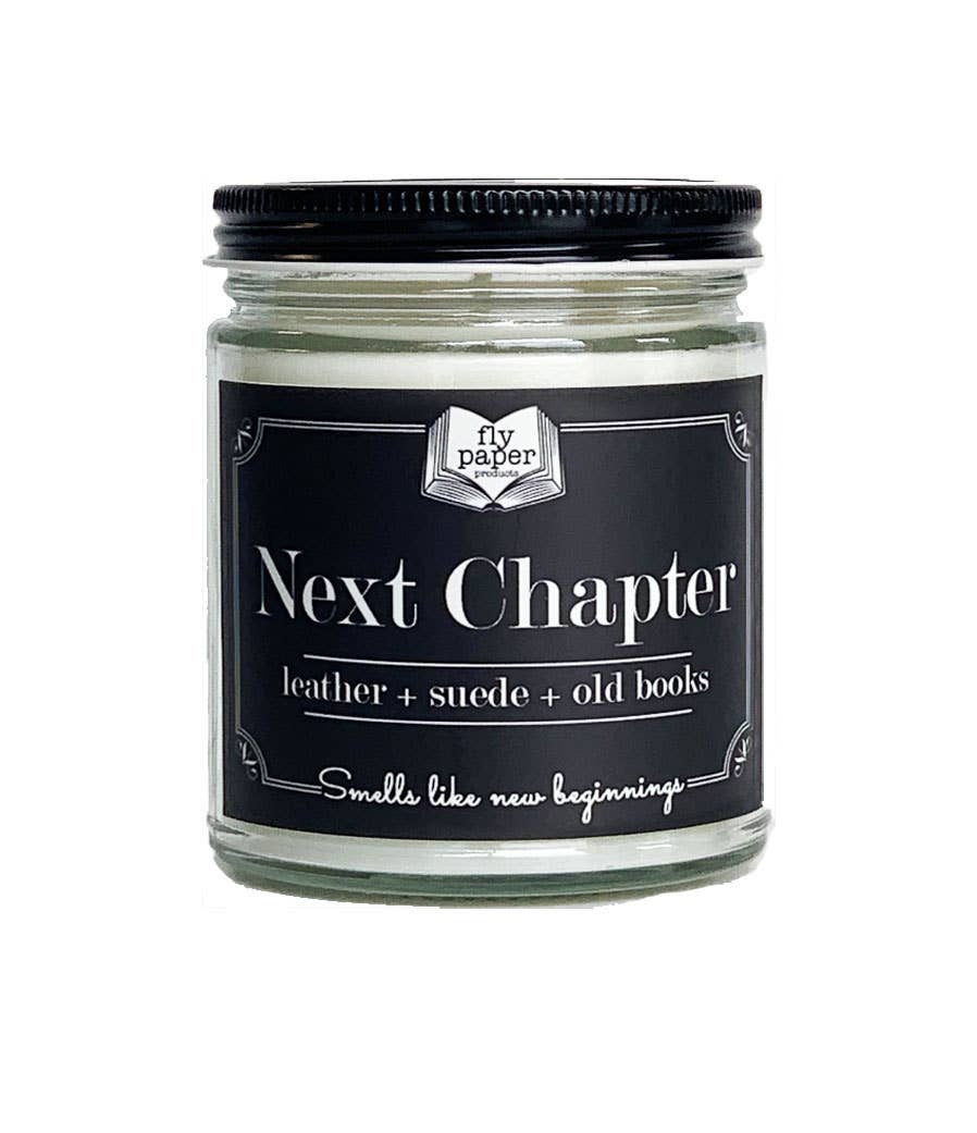 Next Chapter Literary 9oz Glass Soy Candle. Graduation