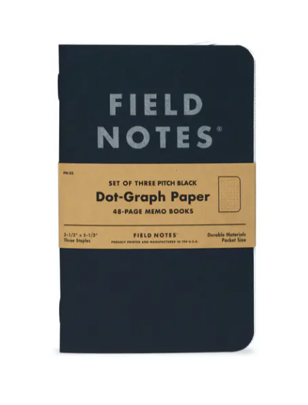 Field Notes - Pitch Black Memo Book (Dot)